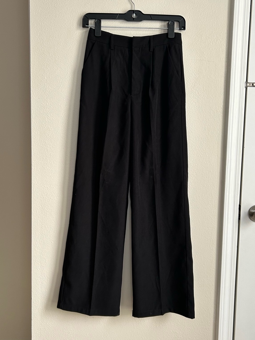 Cider Black High Waisted Pleated Wide Leg Dress Pants Trousers Size XS